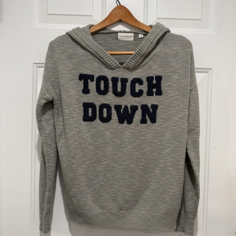 Mia & Tess Gray ‘Touch Down’ Soft, Loose Knit, Women Hooded Sweater, Small
